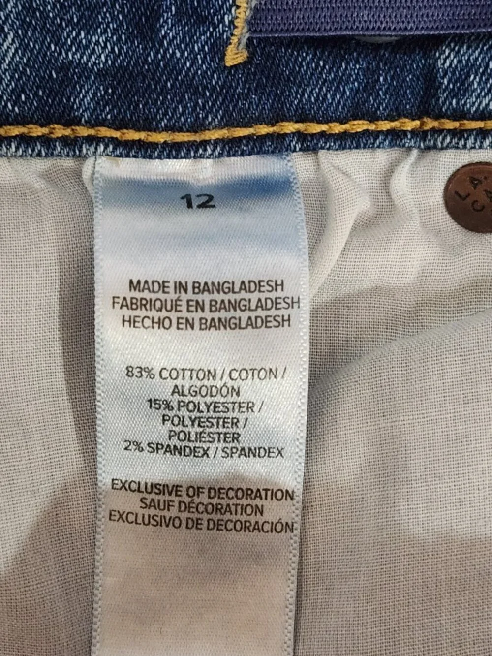 Lucky Brand Authentic Stretch Skinny Denim Jeans GIrls 12 Blue Casual Pants